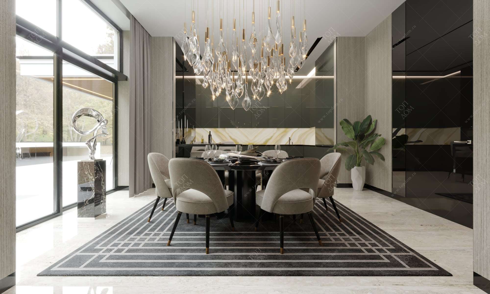 Бежево-серая кухня