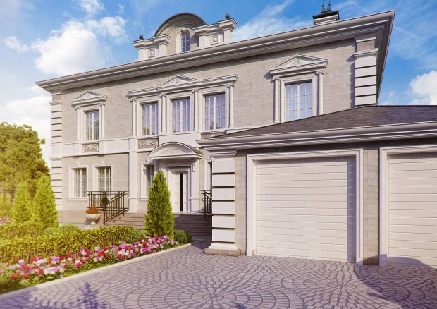 Бежевый дизайн фасада