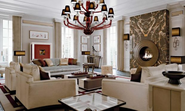 Гостиная с камином