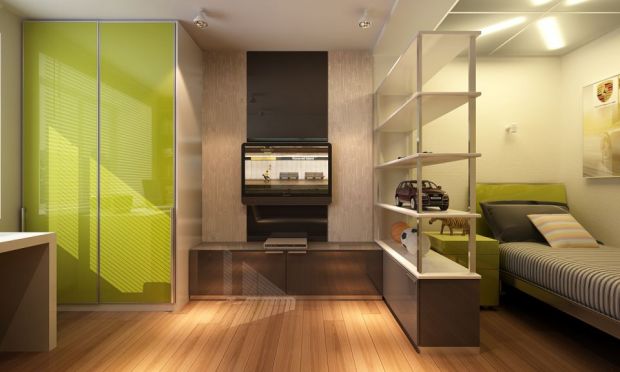 Коричневый с зеленым в дизайне интерьера детской комнаты