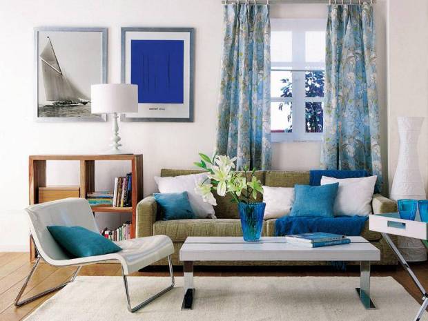 Сочетание белого цвета с синим