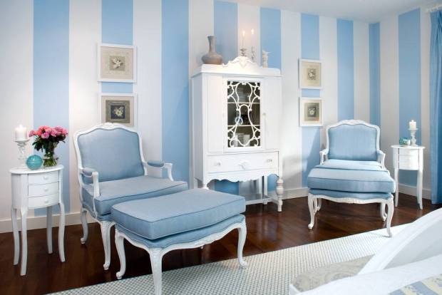 Дизайн интерьера в голубом цвете