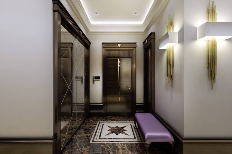 Сиреневый цвет в дизайне прихожей