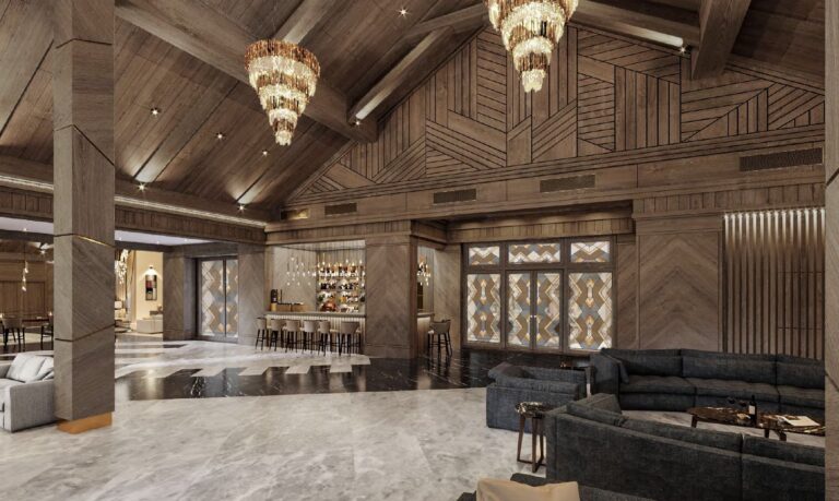 Эксклюзивная отделка стен в гостиной по дизайн-проекту