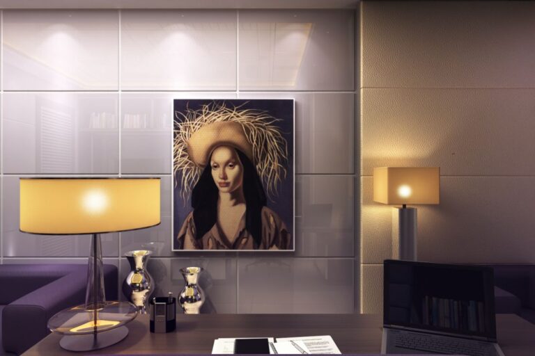 Дизайн кабинета со стенами из глянцевых и кожаных панелей