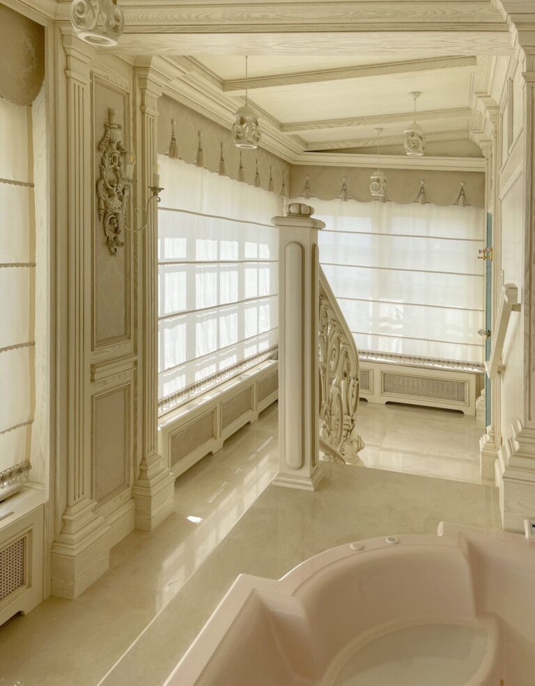 Деревянный декор стен в дизайне ванной комнаты