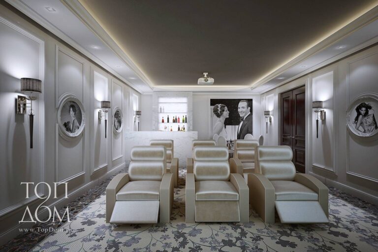 Фото дизайна кинозала в загородном доме