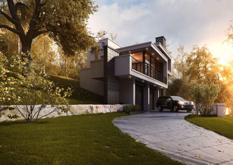 Ландшафтное оформление придомовой территорри особняка