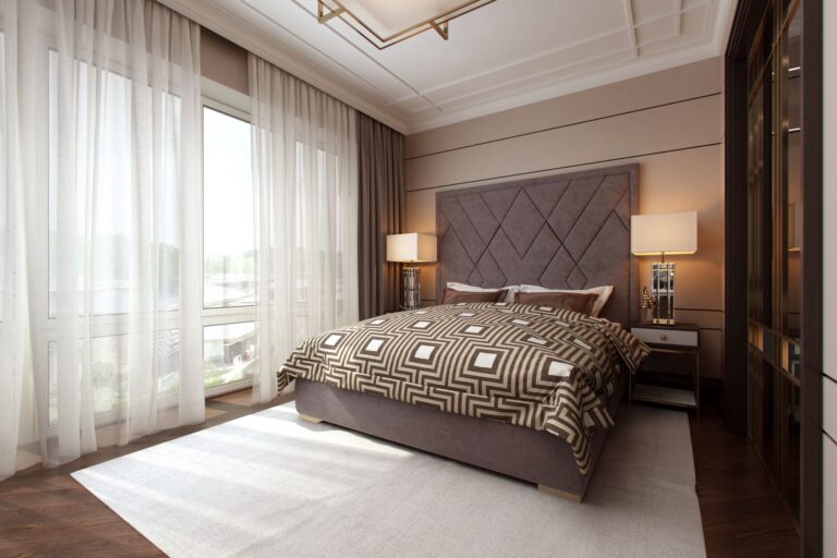 Панорамное окно в дизайне спальни