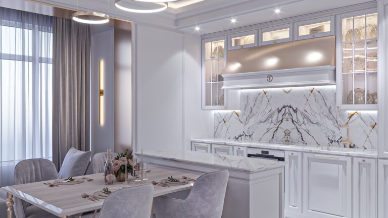 Кухня с мини-островом в квартире-трешке