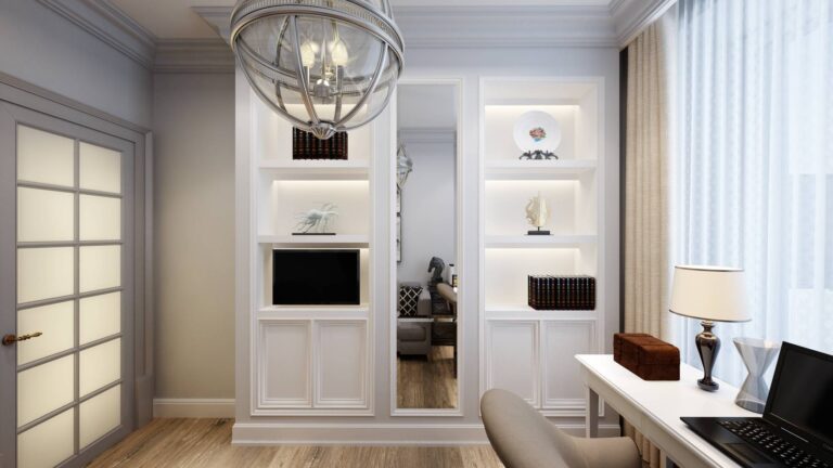 Фото дизайна кабинета в белых тонах