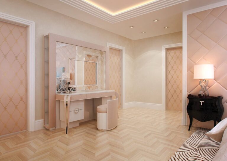 Фото туалетного столика в просторной спальне