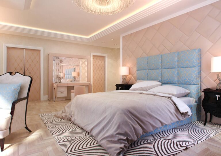 Фото интерьера просторной спальни