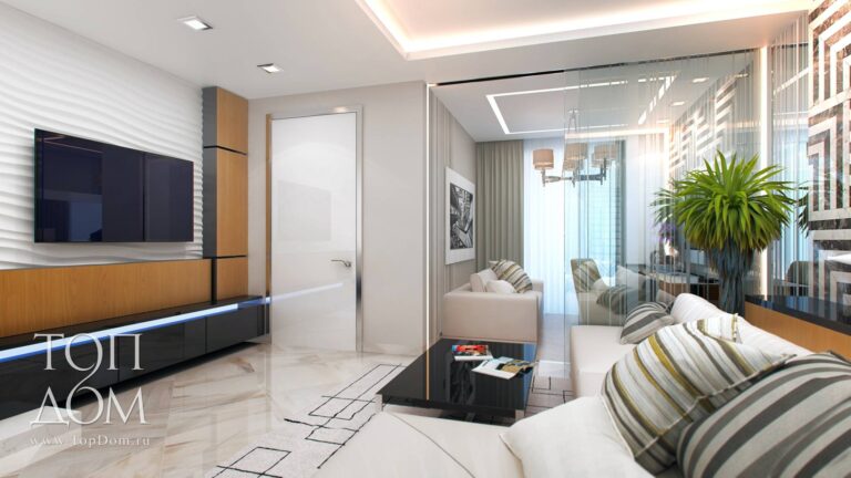 Фото черно-белой мебели в гостиной комнате