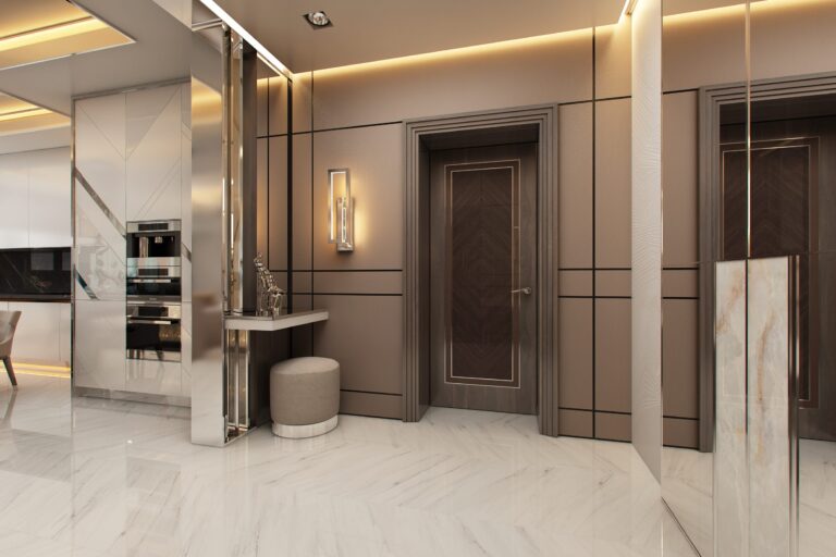 Зеркальная отделка в интерьере прихожей