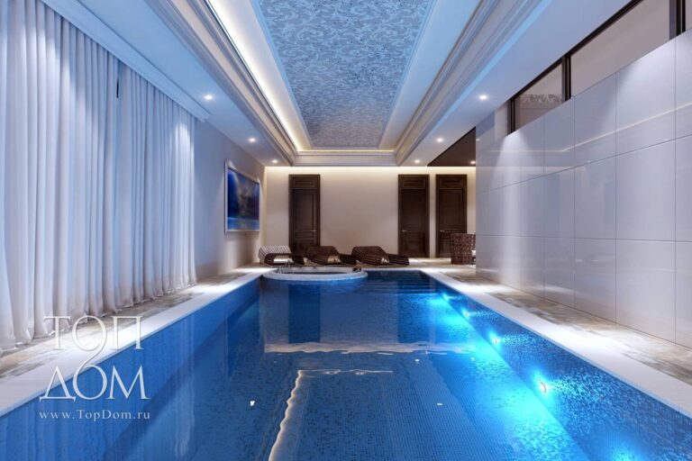 Фото интерьера бассейна в коттедже