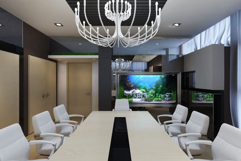 Аквариум в интерьере переговорной