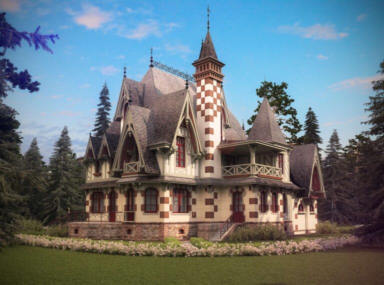 Крытая терраса и арочные окна на внутреннем фасаде