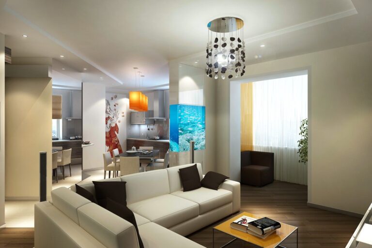 Балкон, объединенный с гостиной-студией