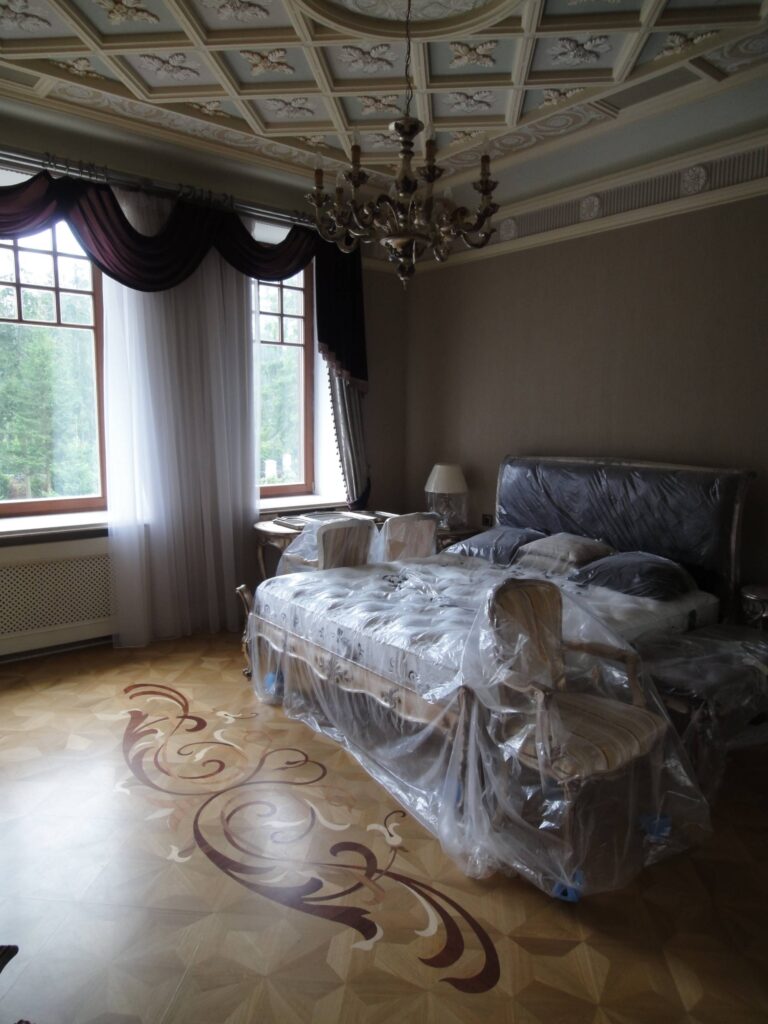 Ремонт пола в спальние с художественной интарсией