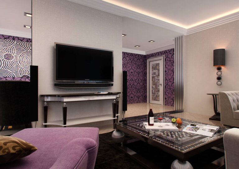 Фото дизайн-проекта гостиной в арт-деко стиле