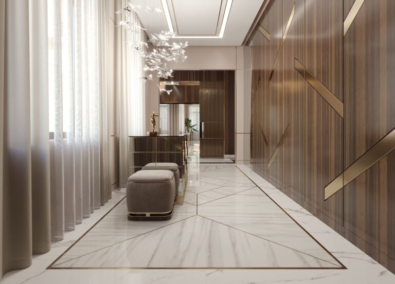 Бежевые тона в интерьере прихожей