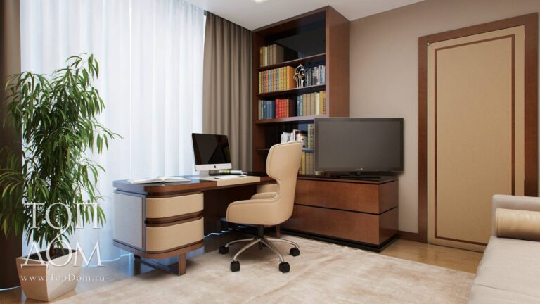 Интерьер кабинета с дизайнерским декором