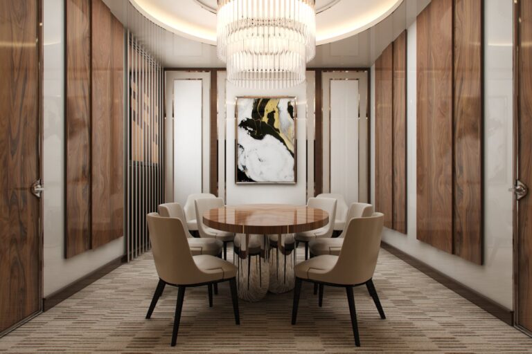 Натуральное дерево в отделке стен и потолка офиса