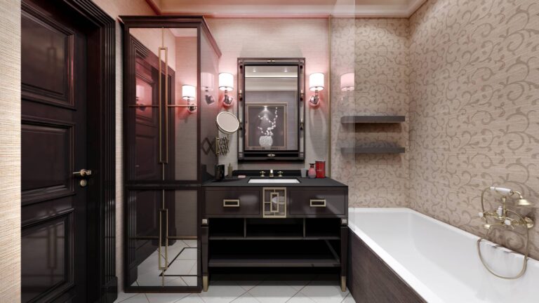 Интерьер ванной комнаты в натуральных оттенках