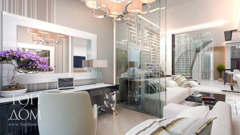 Фото перегородки из стекла в интерьере кабинета