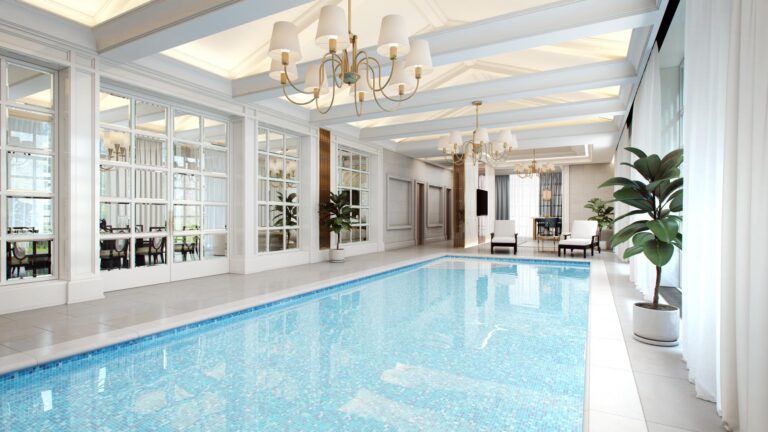 Кресла со столиком в дизайне белого бассейна