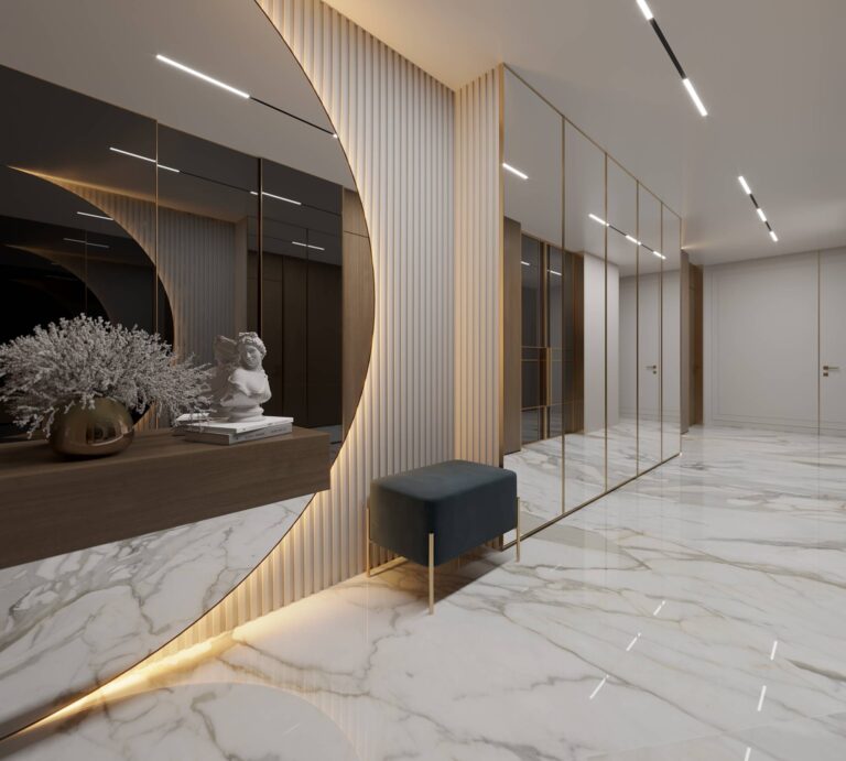 Оформление зеркал в интерьере прихожей