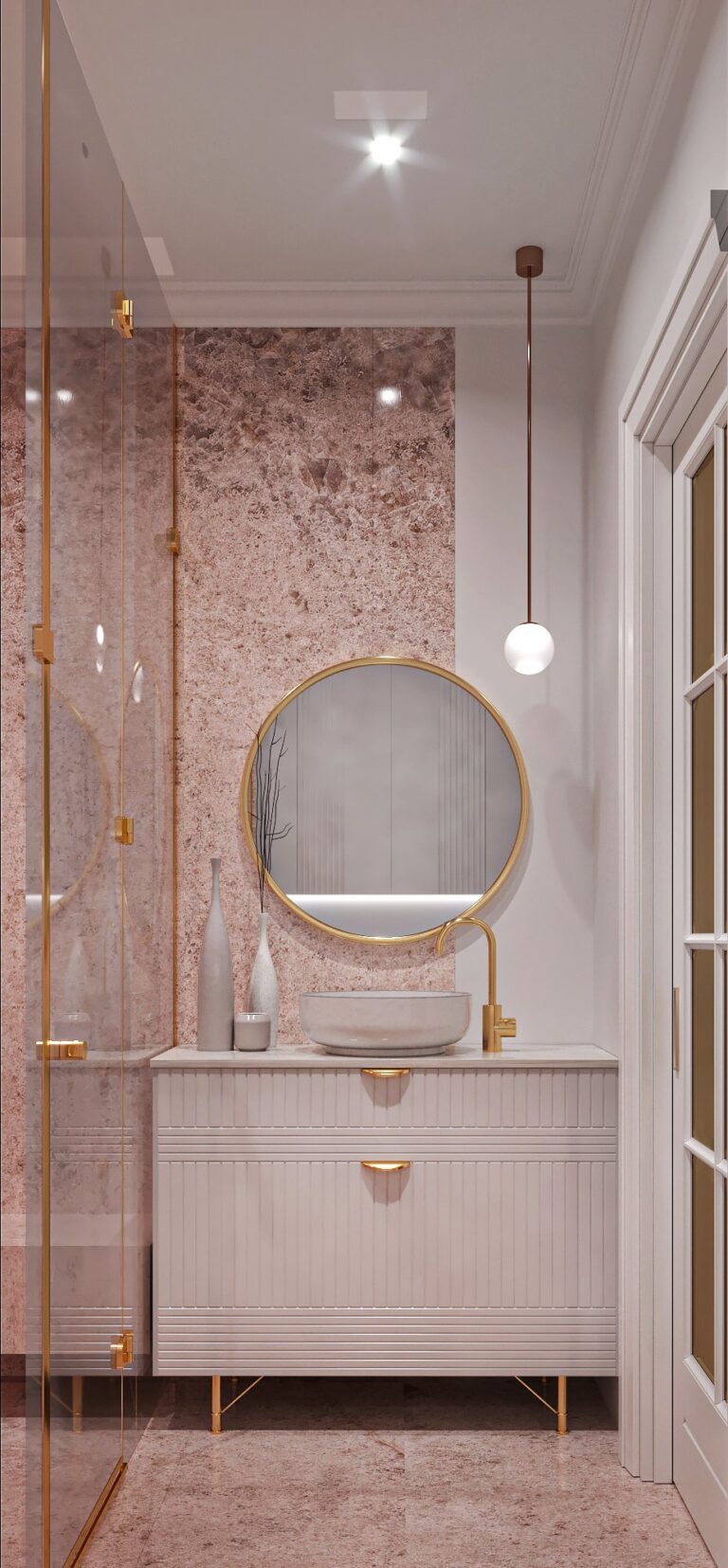 Мраморная отделка санузла