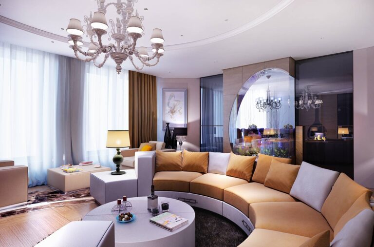 Интерьер гостиной с серым цветом – фото