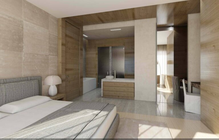 Совмещенные спальня и ванная комната