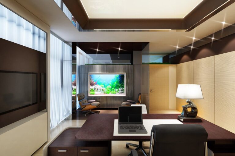 Оформление освещения в интерьере кабинета руководителя