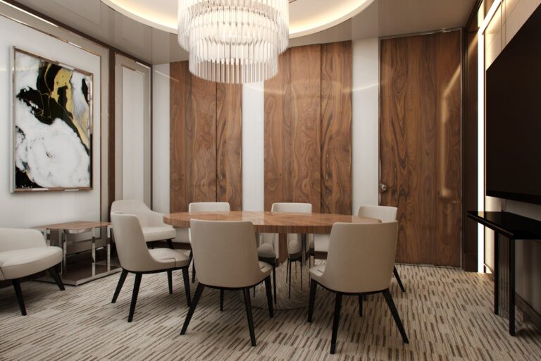 Интерьер переговорной с мебелью