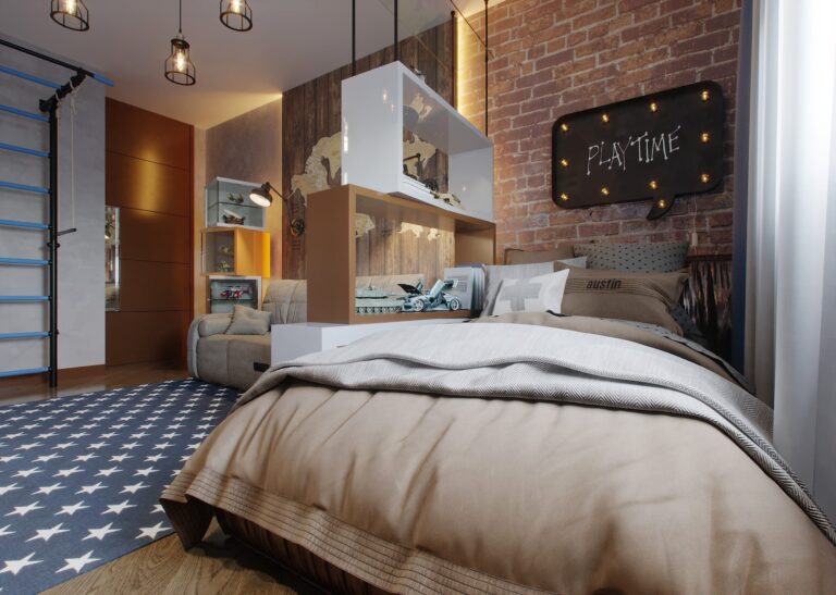 Элементы стиля лофт в интерьере спальни