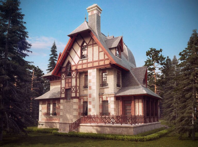 Открытая терраса на внутреннем фасаде