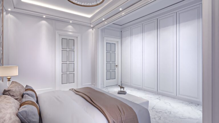 Серебристые зеркала в дизайне спальни