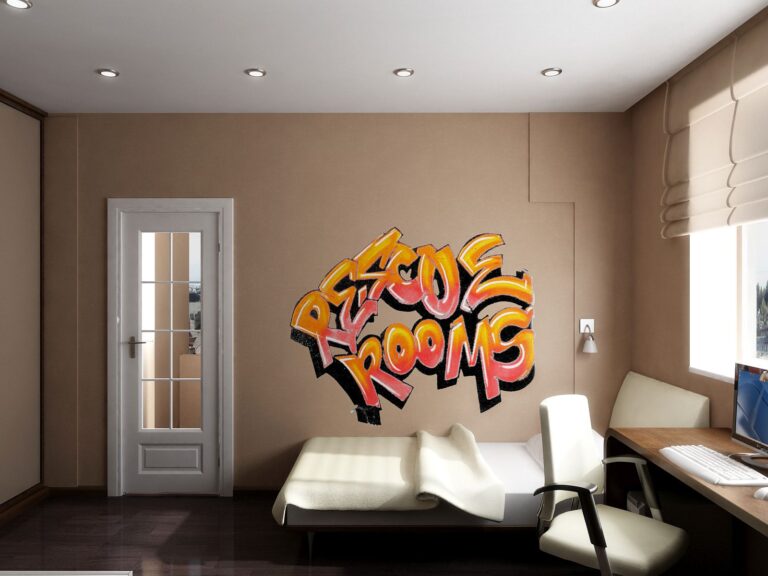 Графитти на стене в дизайне детской подросшего ребенка