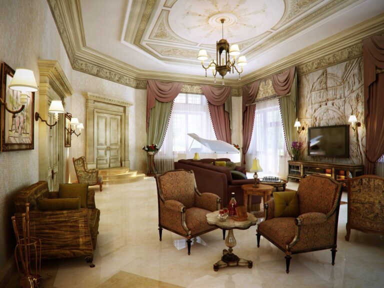 Два коричневых кресла в зоне отдыха в дизайне гостиной