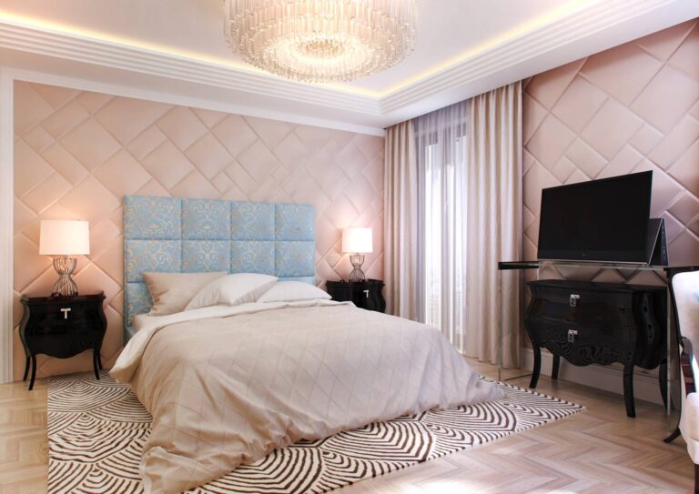 Фото мебели в просторной спальне