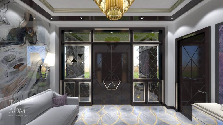 Фото темных дверей в прихожей частного дома