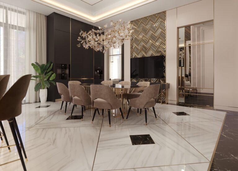 Декор кухни резной фигурной панелью