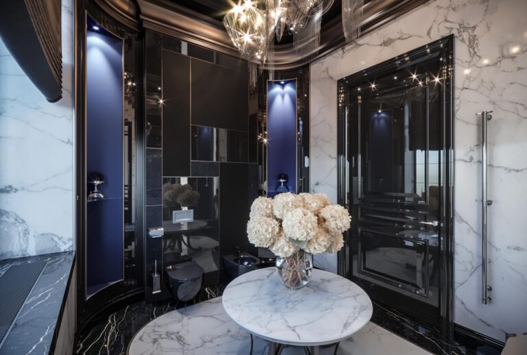 Черная сантехника в дизайне туалетной комнаты