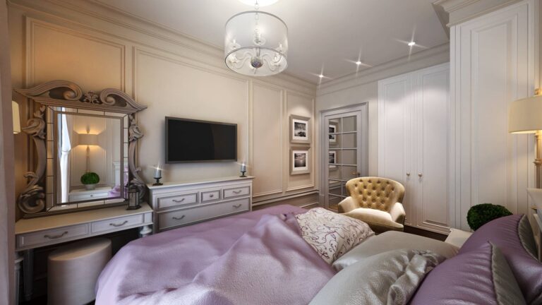 Фото дизайна спальни в белых тонах