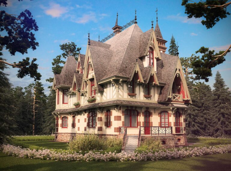 Открытая терраса и балкон в левой фасадной части