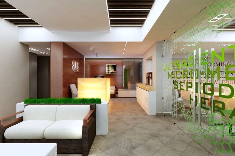 Оформление холла в современном офисе учебного центра