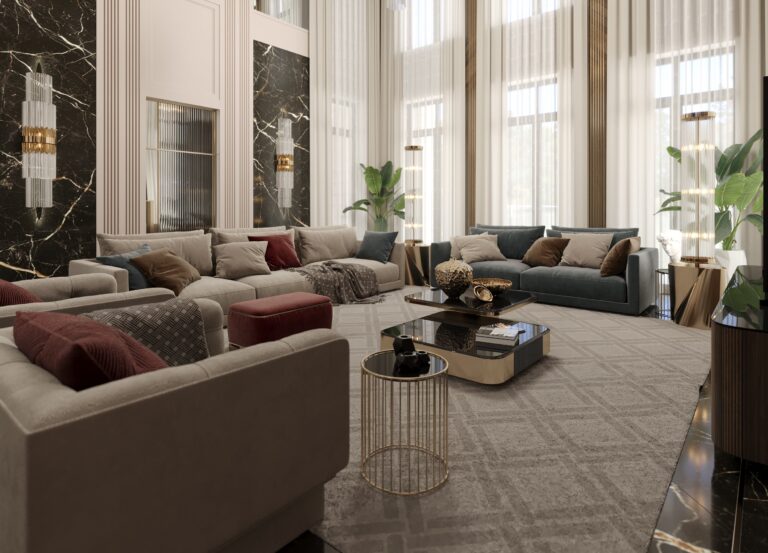 Бежевая гамма в дизайне гостиной